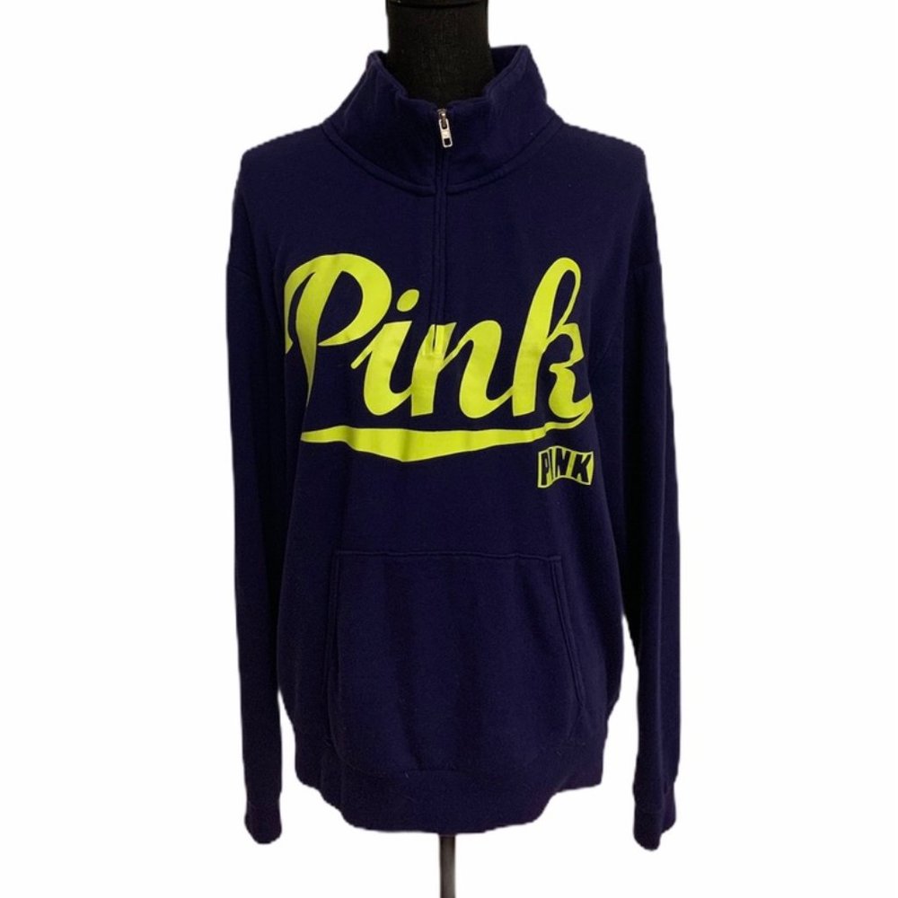 VS Pink 3/4 Zip Pullover Sweatshirt